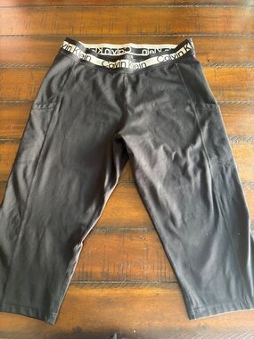 Calvin Klein Black Cropped Jogger Pants with Branded Waistband
